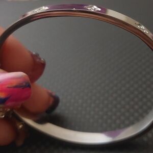 Elegant Stainless Steel Silver Bangle Bracelet